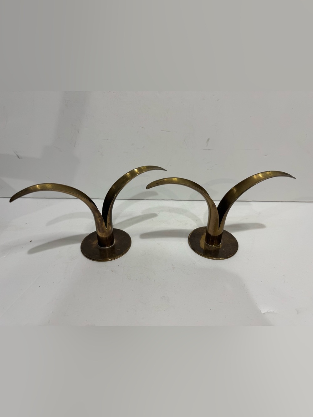 Ystad-Metall Swedish Brass Gull/Bird Candle Holders (Pair)
